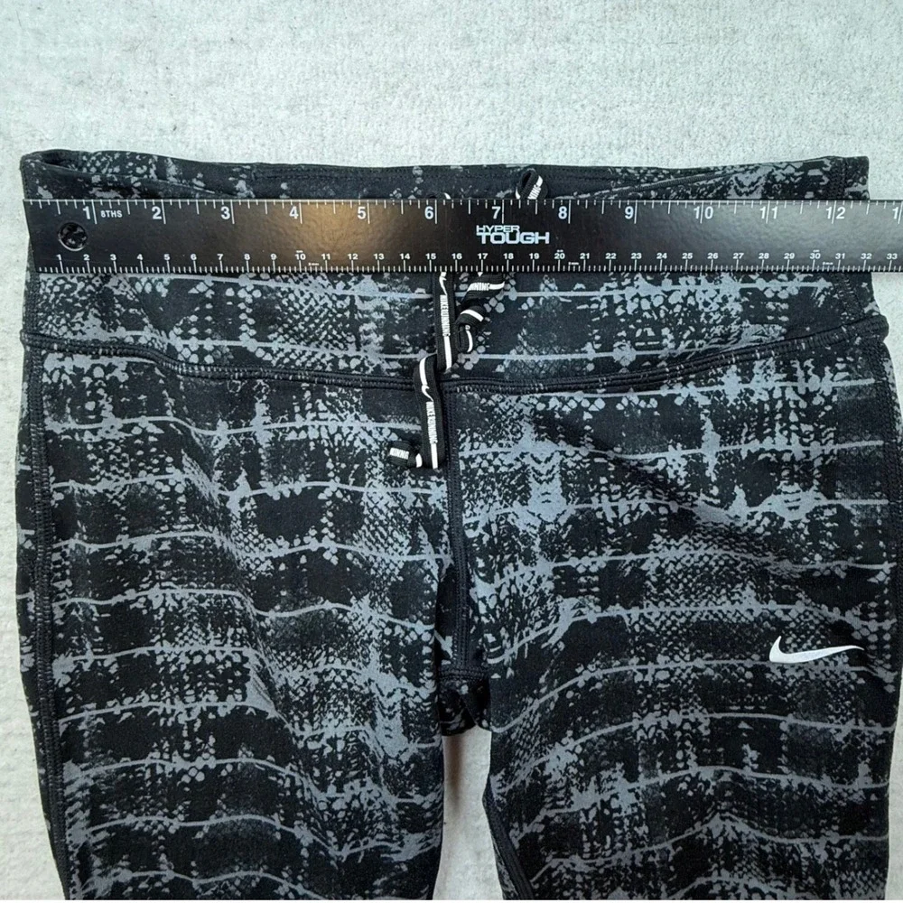 Nike Dri-FIT‎ Women's Athletic Leggings Black Grey Snake Print Size Small
